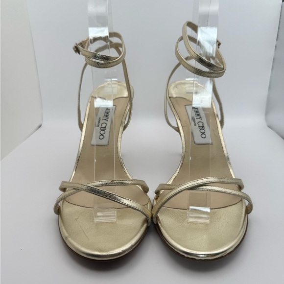 Jimmy Choo Gold Wrap-Around Strap Heels size 38.5 - Picture 4 of 10